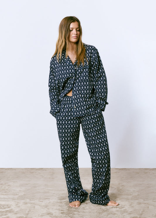 Pijama largo estampado índigo