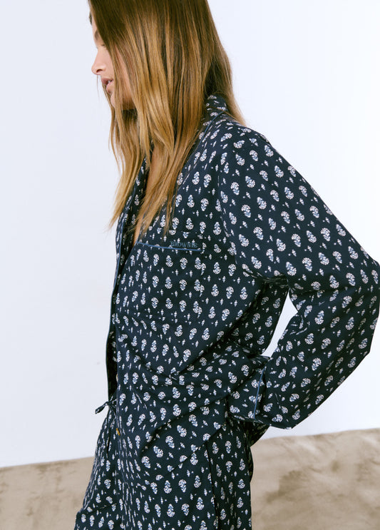 Pijama largo estampado índigo