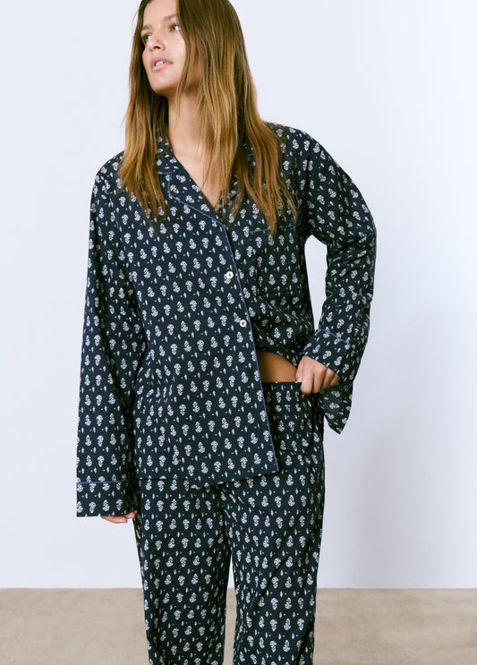 Pijama largo estampado índigo