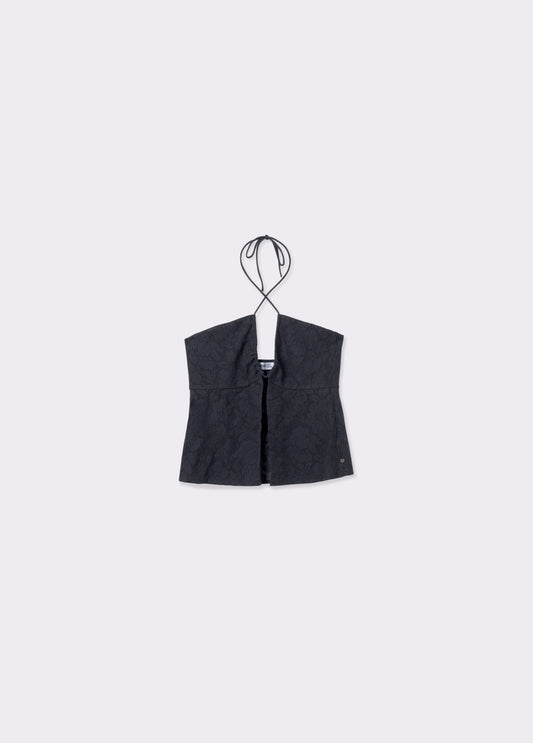 Top halter encaje