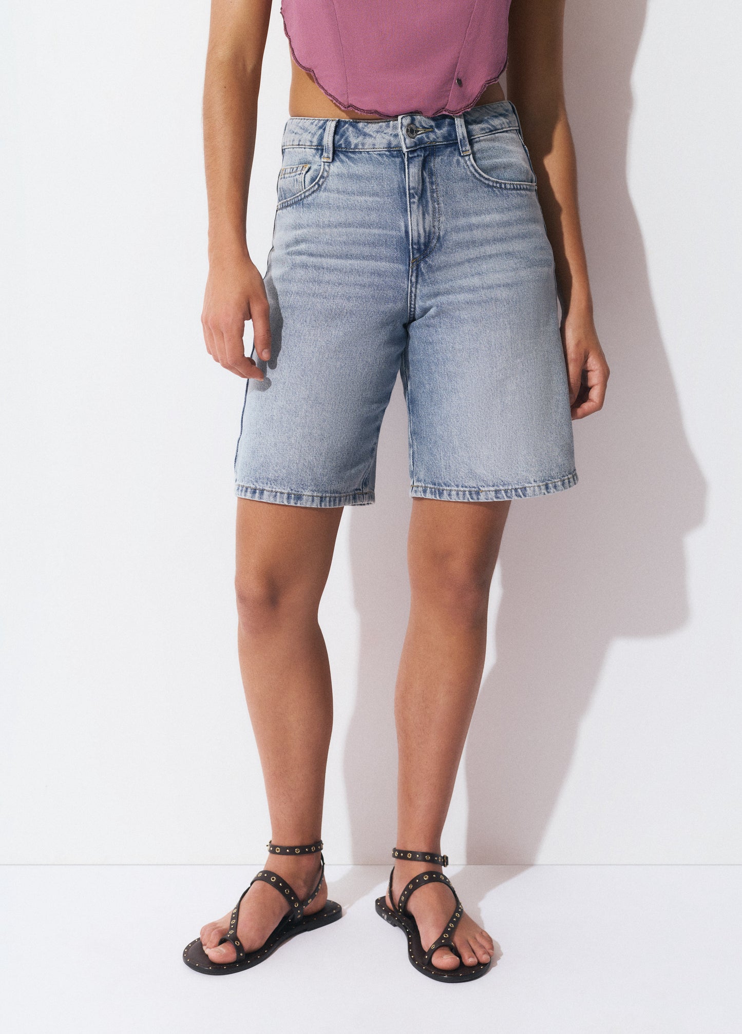 Bermuda jeans larga