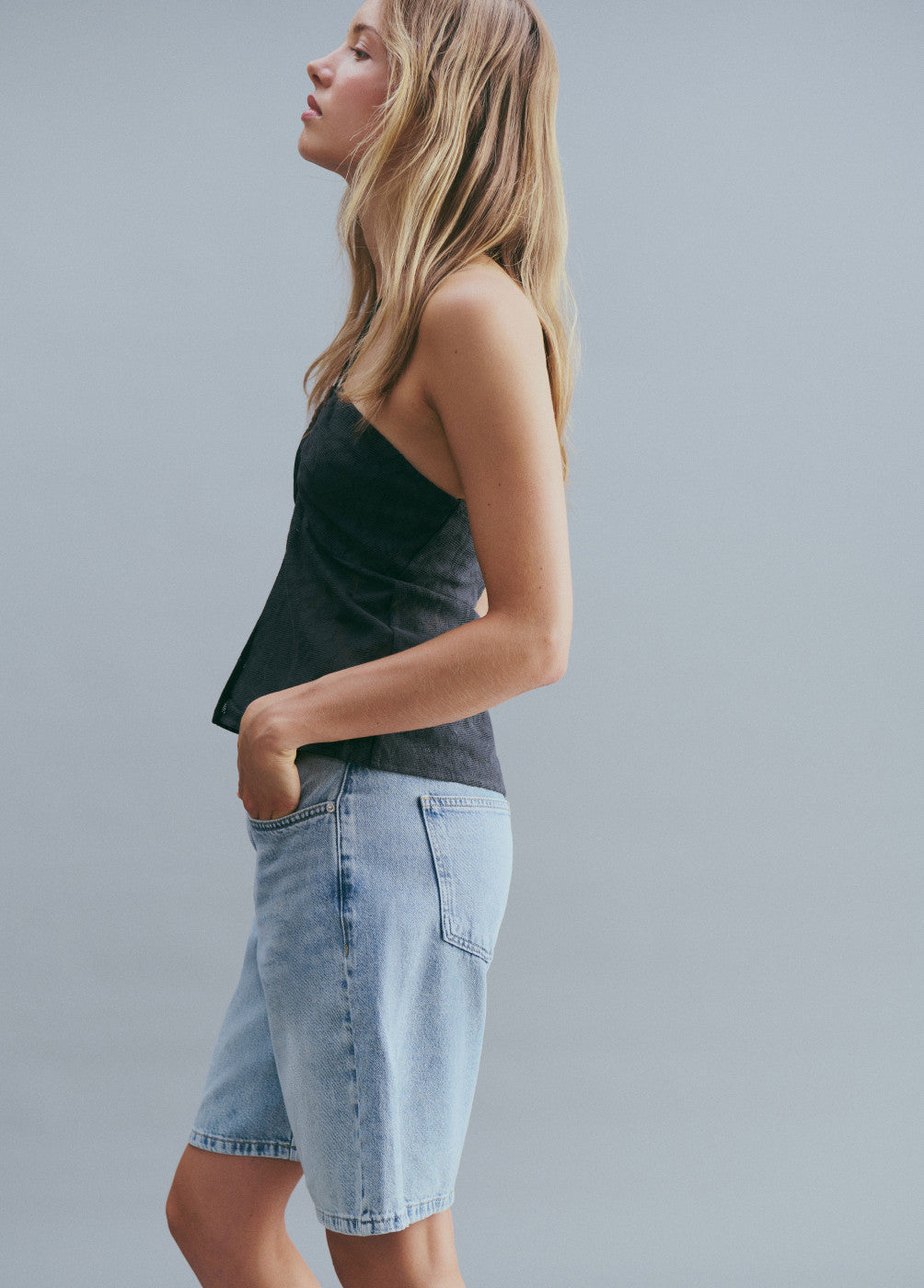 Bermuda jeans larga