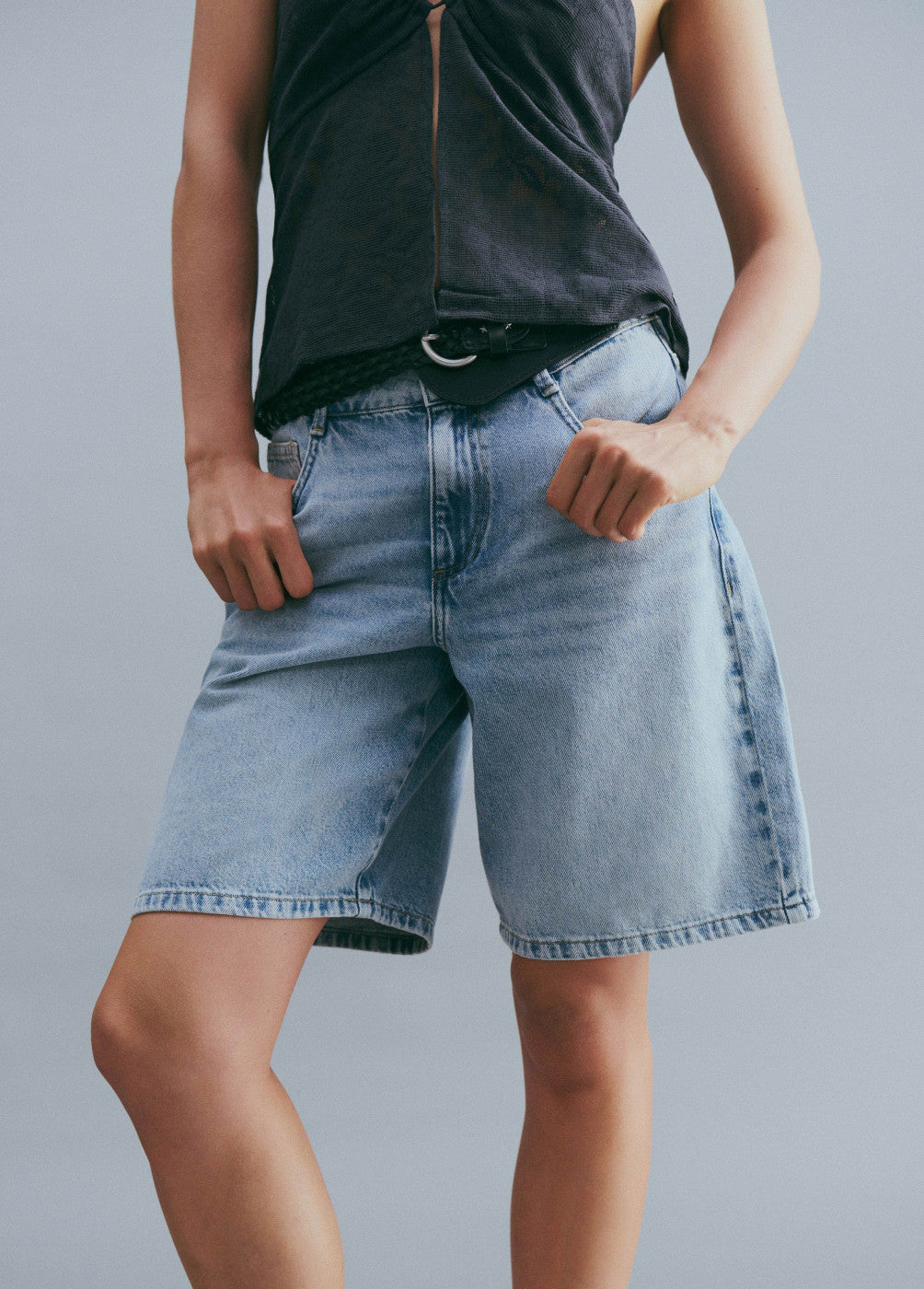 Bermuda jeans larga