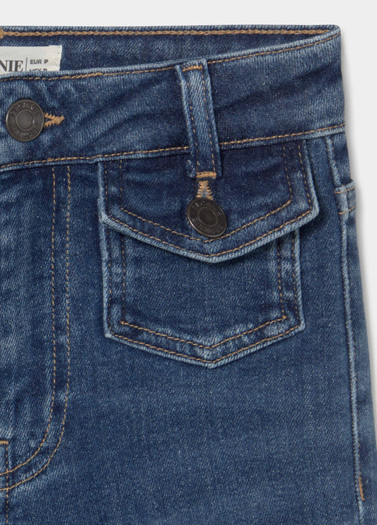 Jeans campana bolsillos frontales