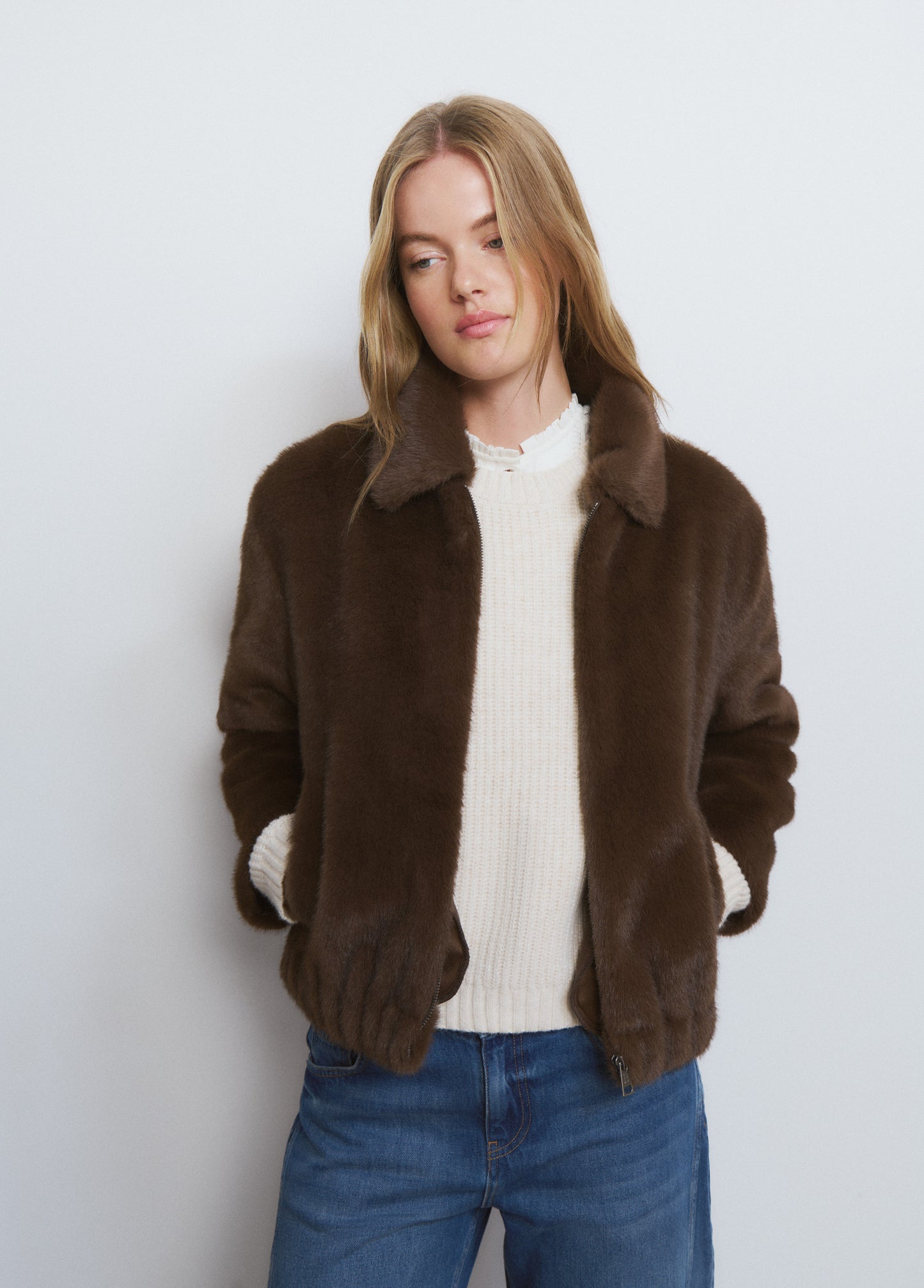 Cazadora efecto pelo