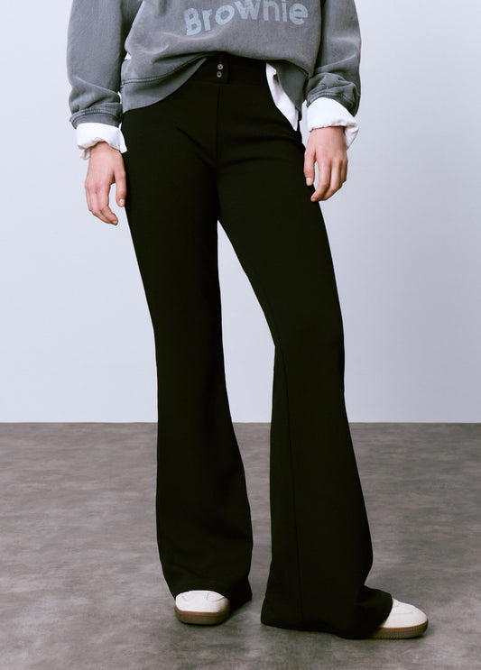Pantalón campana cintura ancha