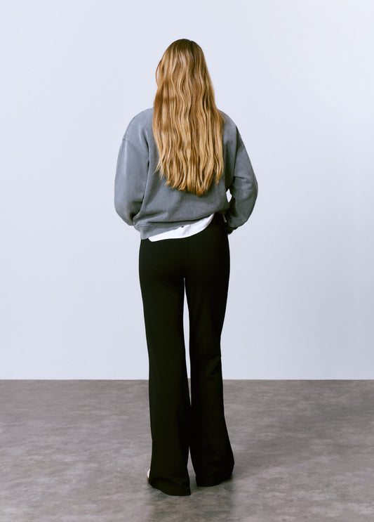 Pantalón campana cintura ancha