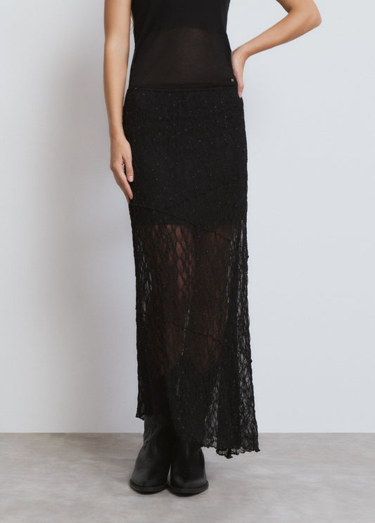 Falda lace brillo