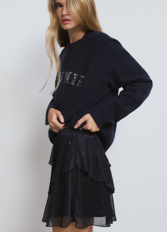 Falda volantes lurex