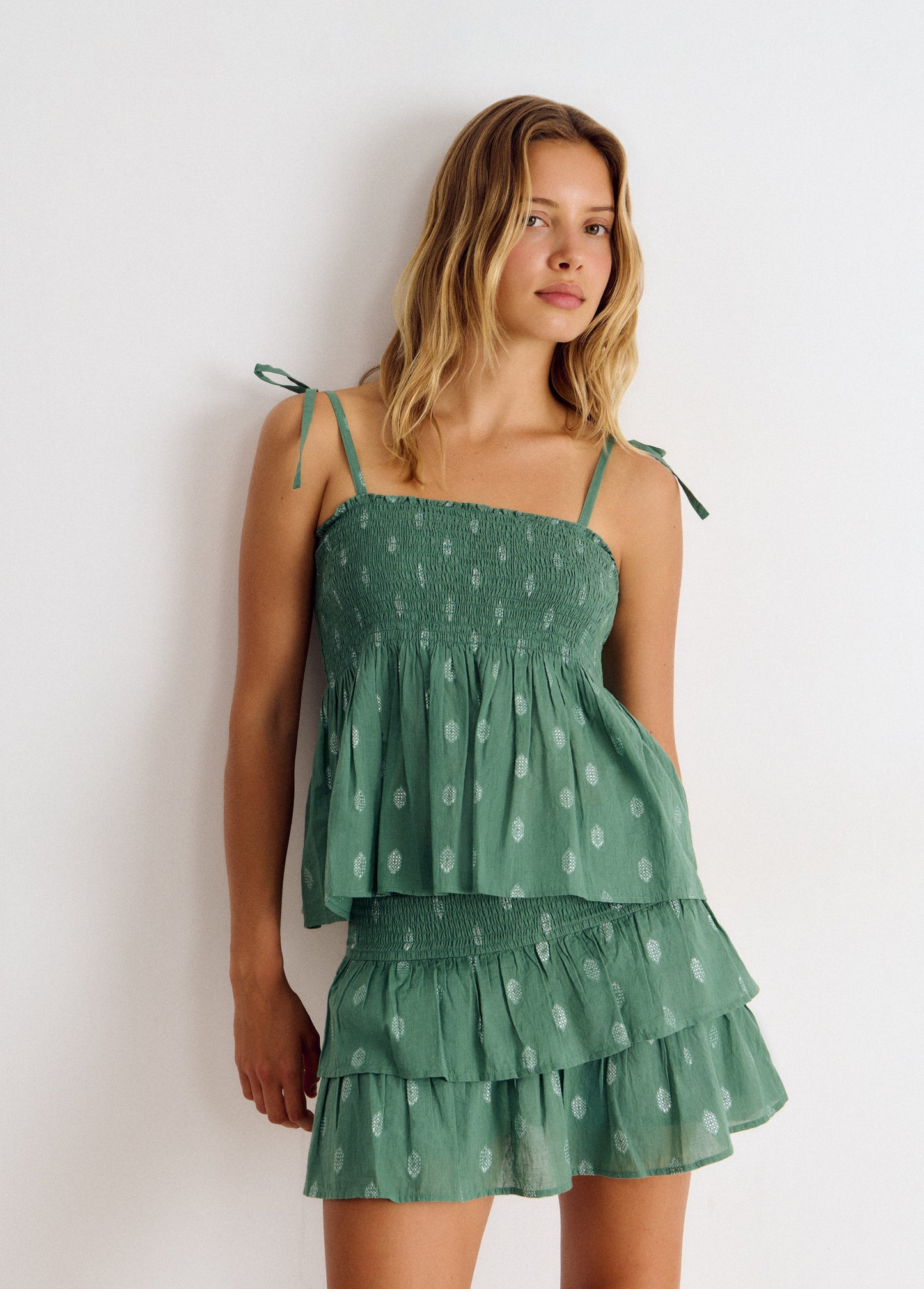 Falda corta smock