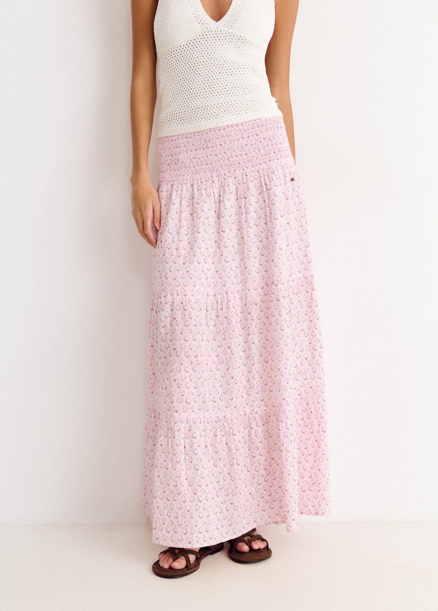 Falda larga estampada
