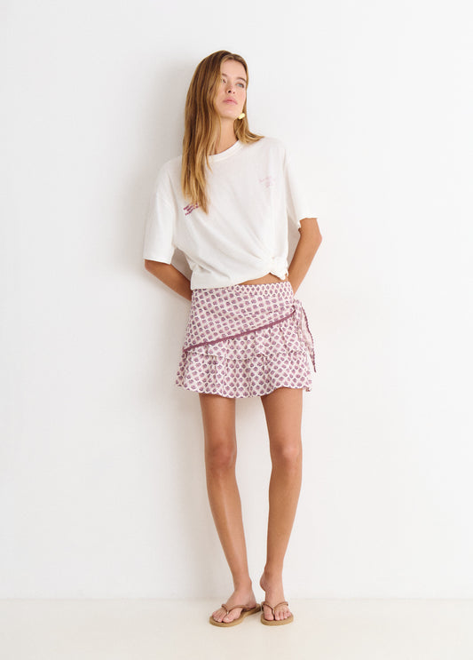 Falda corta estampada