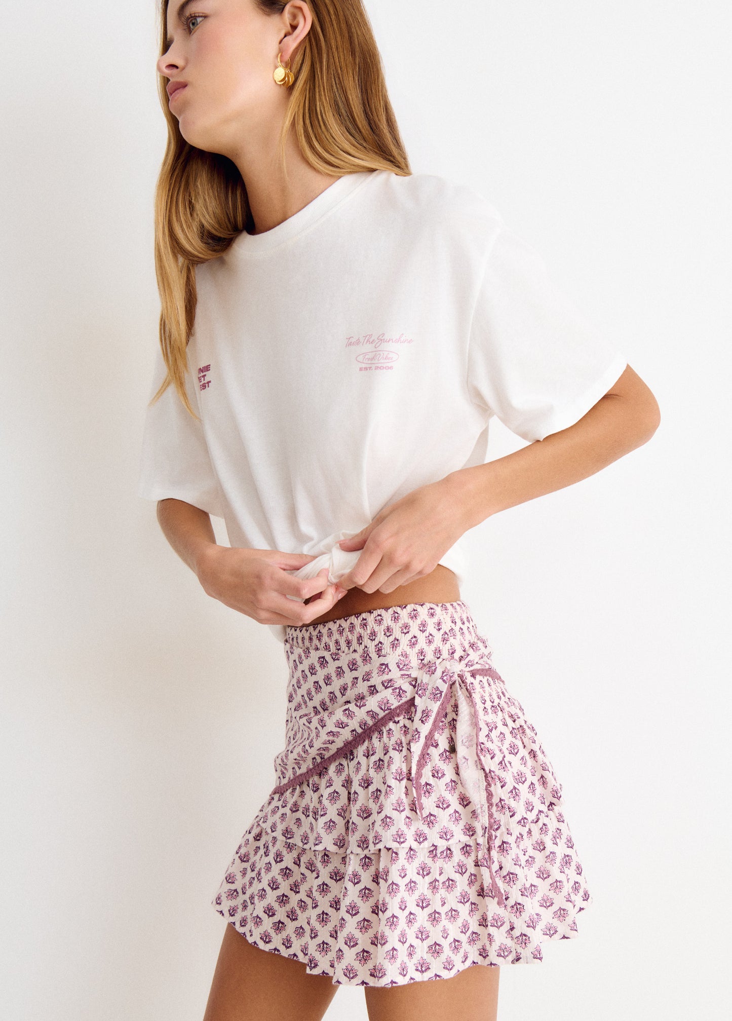 Falda corta estampada