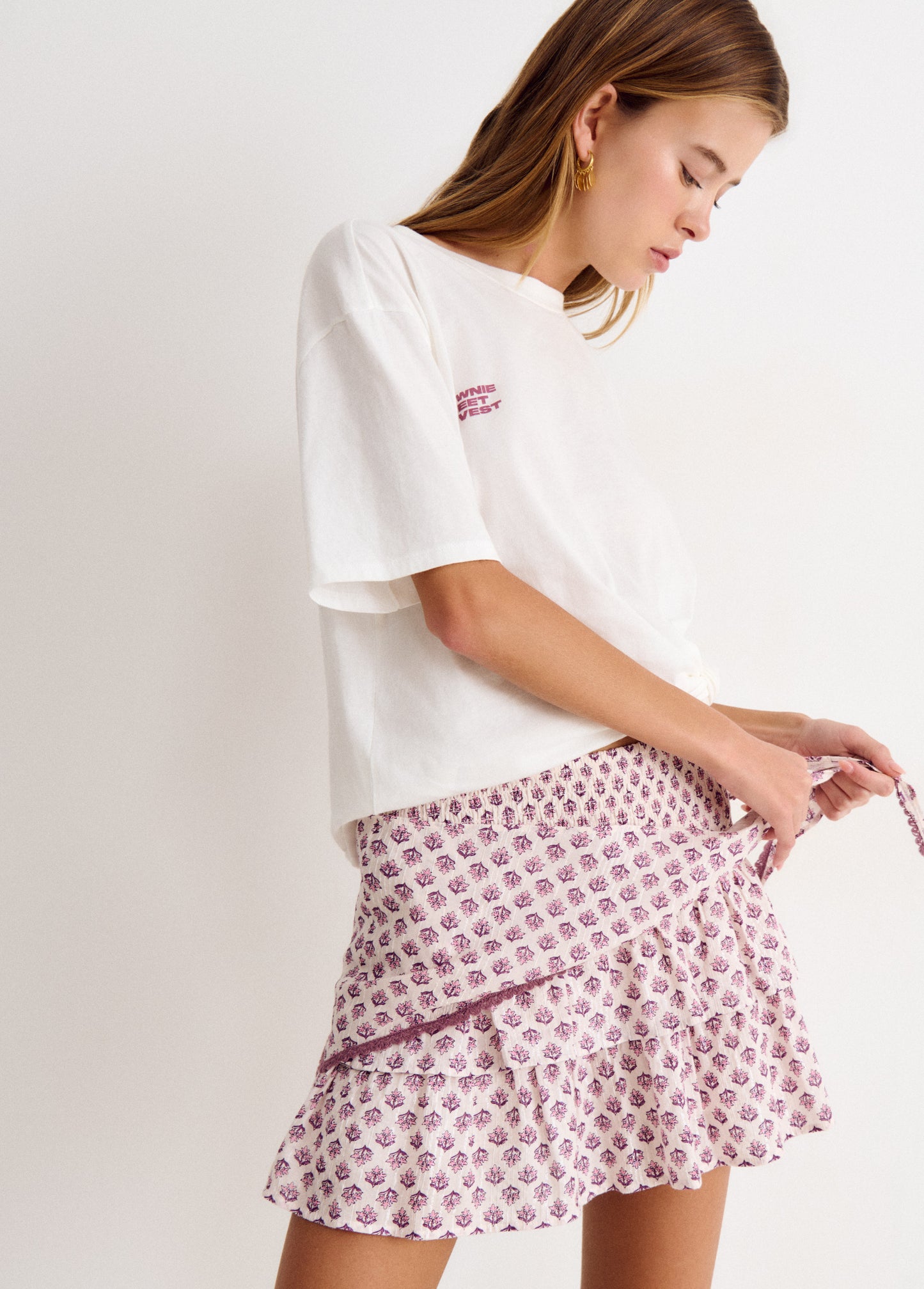 Falda corta estampada