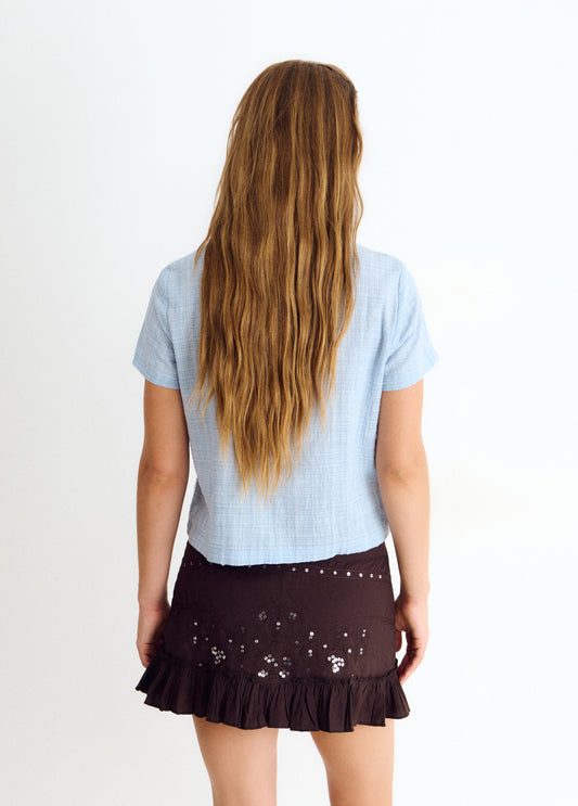 Blusa detalle japonés cuadros