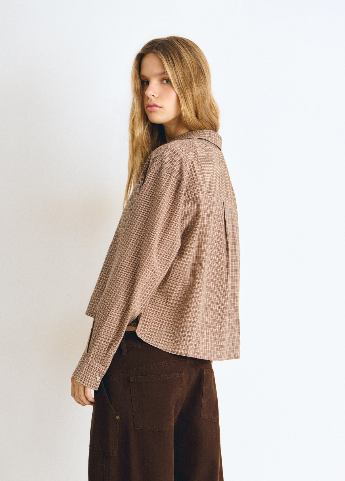 Blusa cropped cuadros
