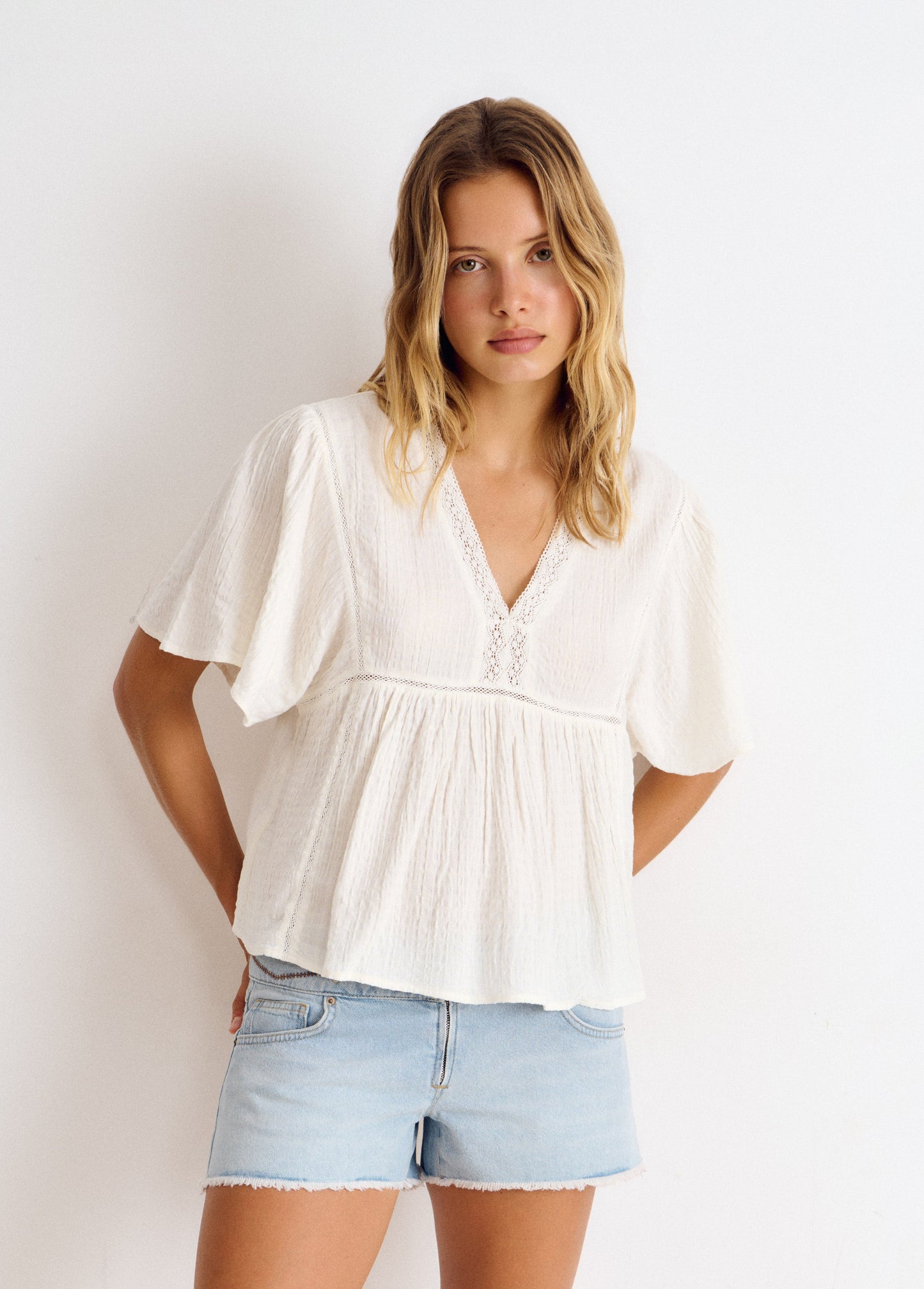 Blusa manga ancha