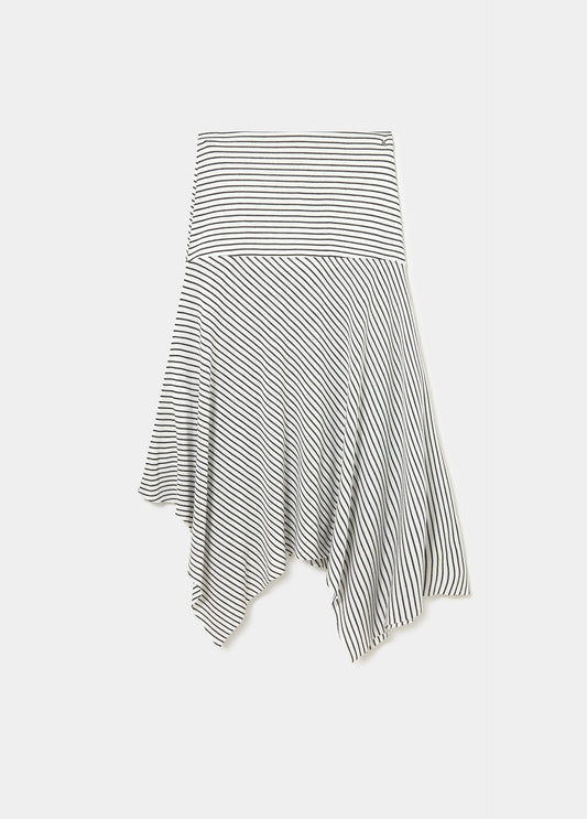 Falda midi raya tejida