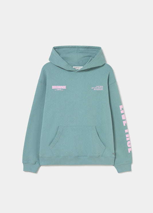 Sudadera oversized lavada y parche