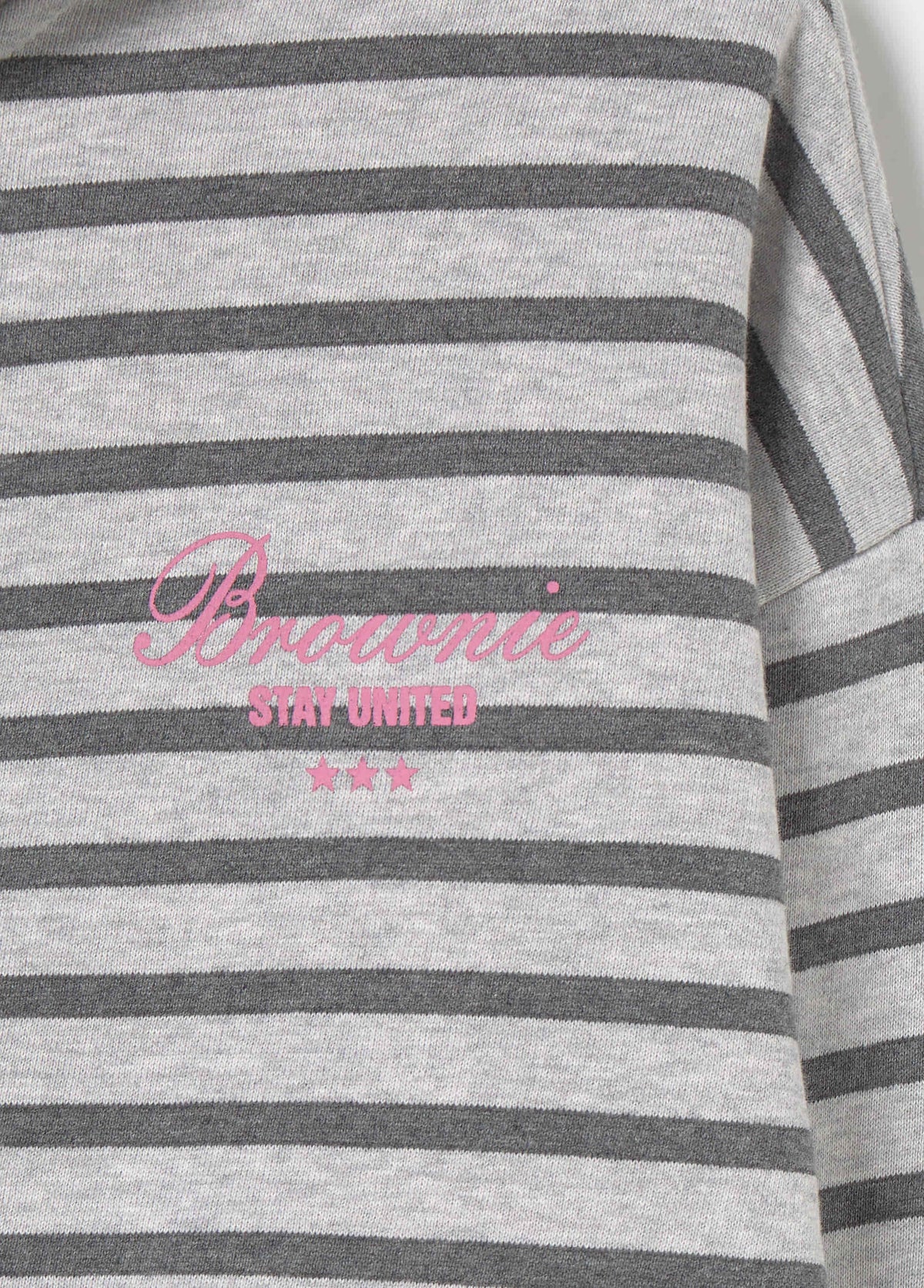 Sudadera cremallera raya y bordado