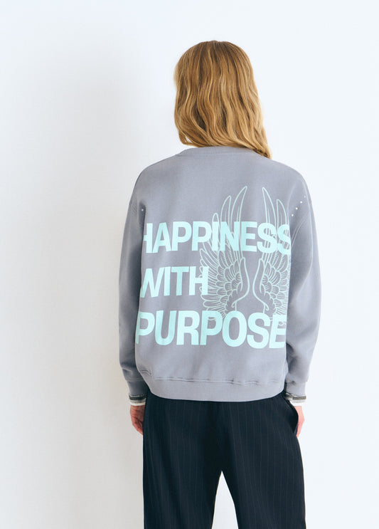 Sudadera print alas glitter