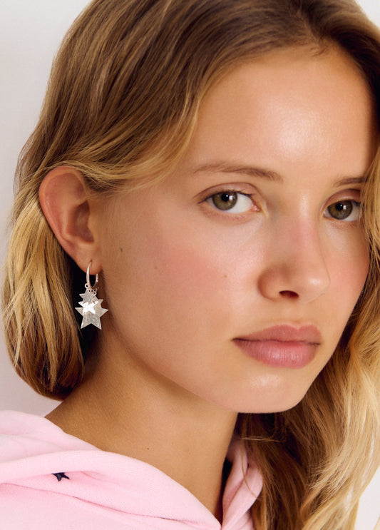 Pendientes aro estrellas