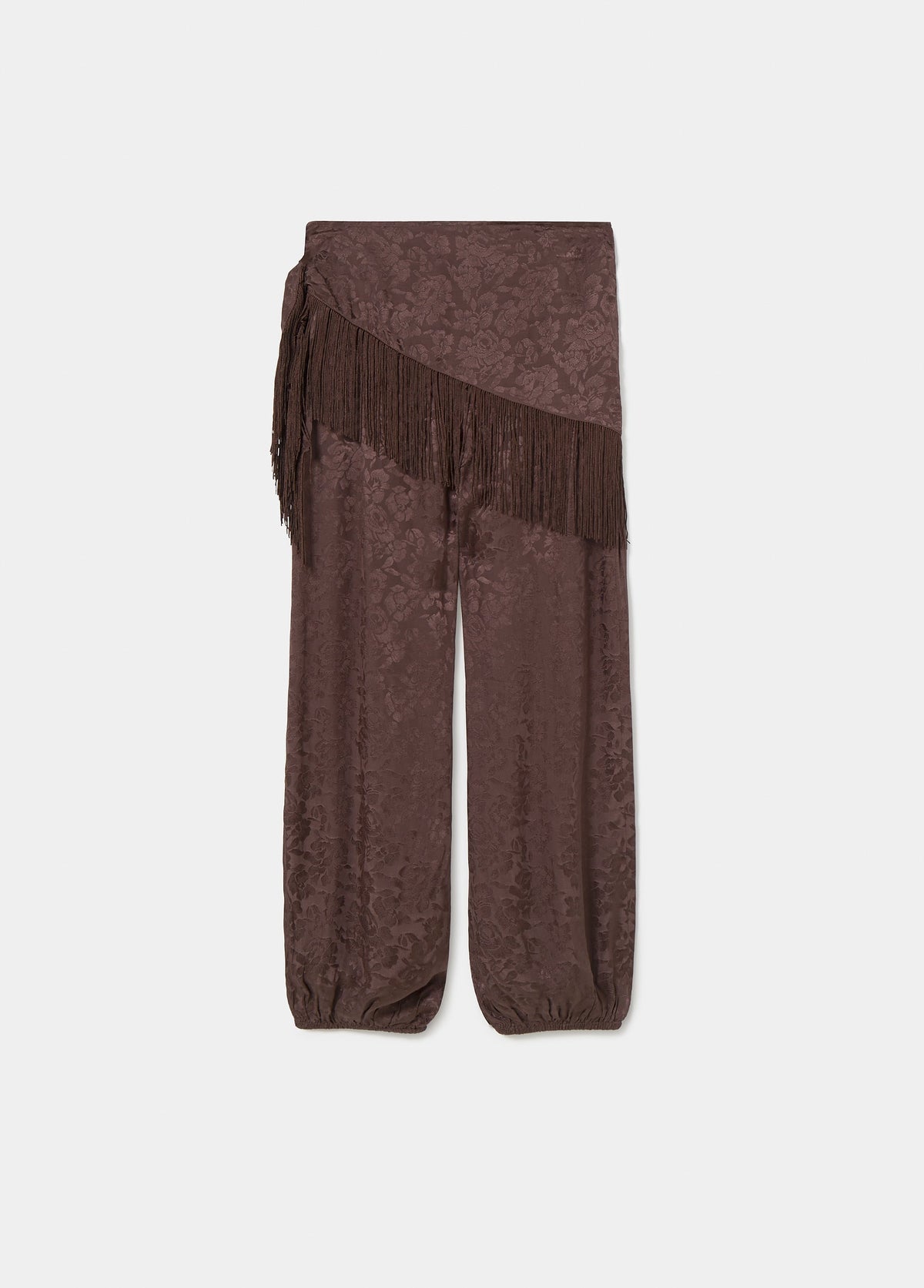 Pantalón bombacho con panuelo de flecos