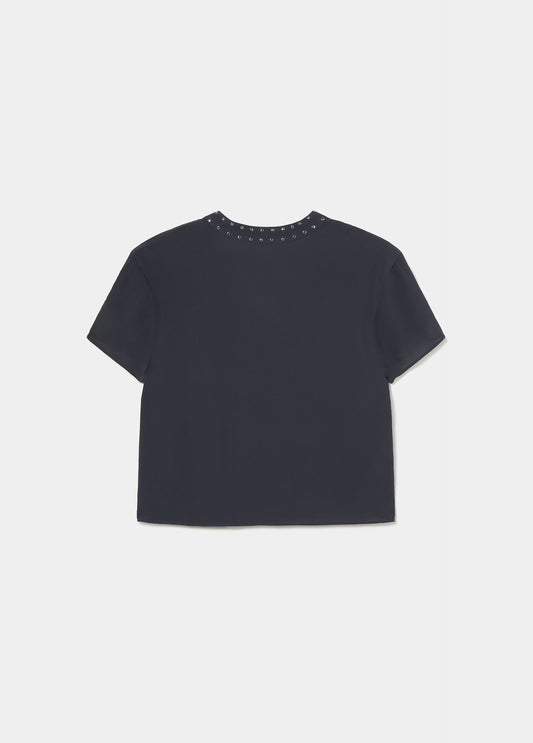 Blusa manga corta detalle tachas