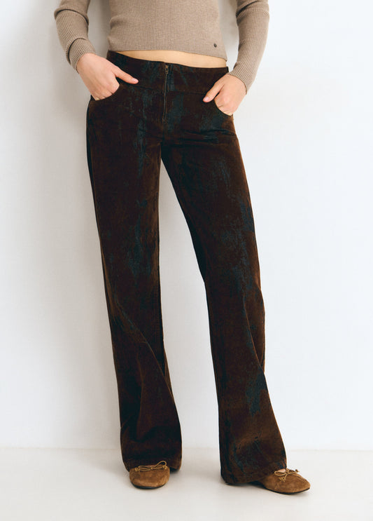 Pantalón flock marrón