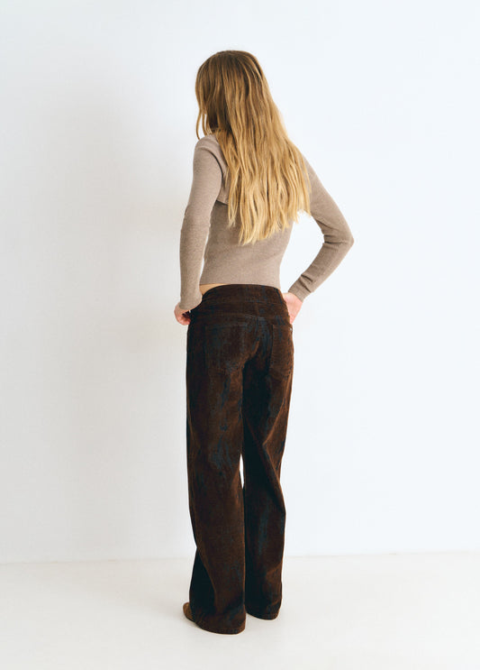 Pantalón flock marrón