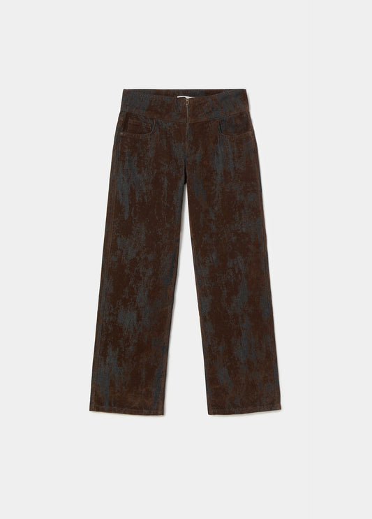 Pantalón flock marrón