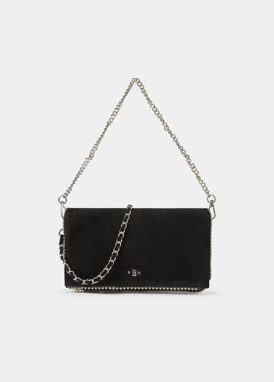 Bolso solapa bolitas serraje
