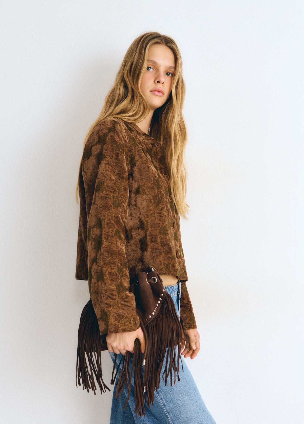 Bolso saco flecos