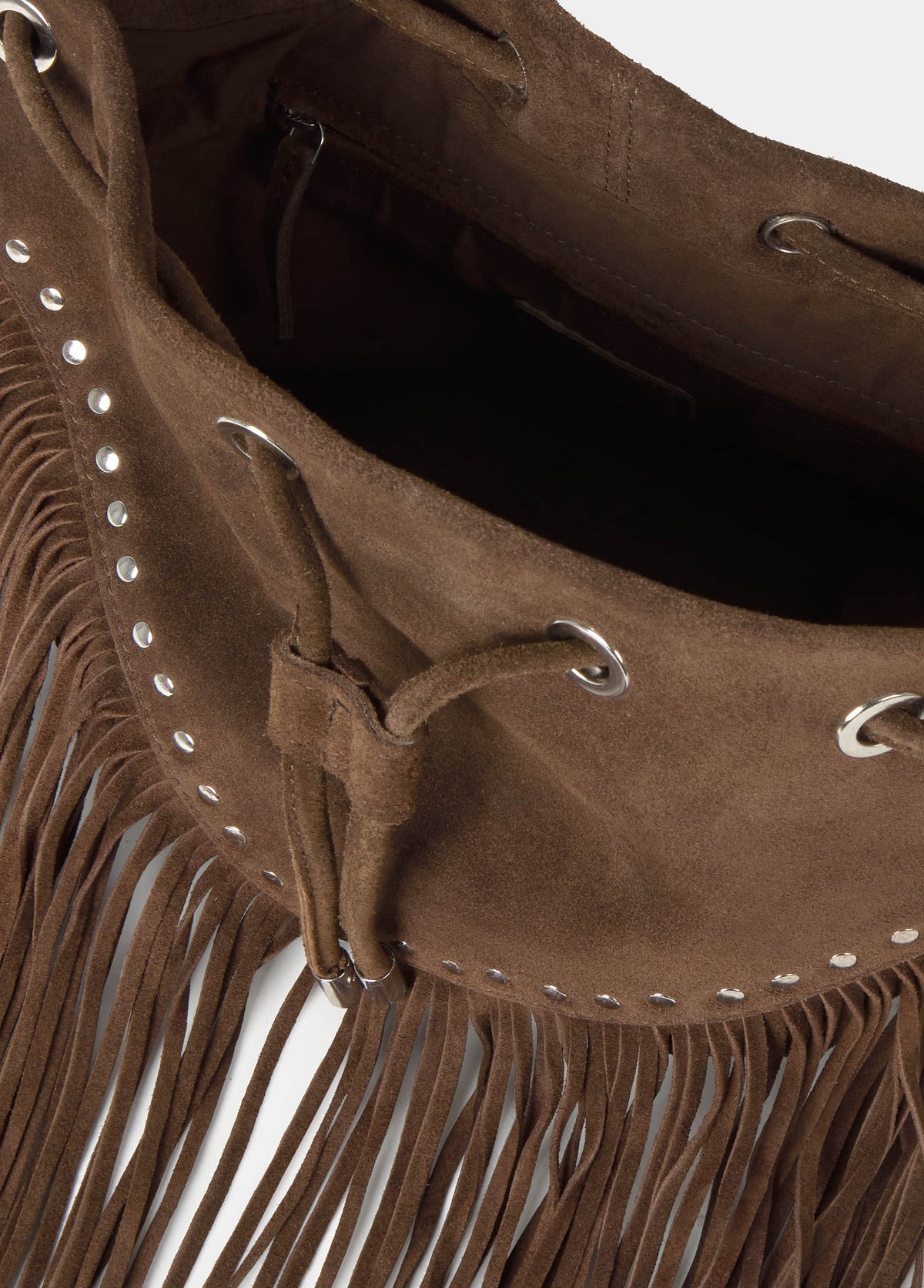 Bolso saco flecos