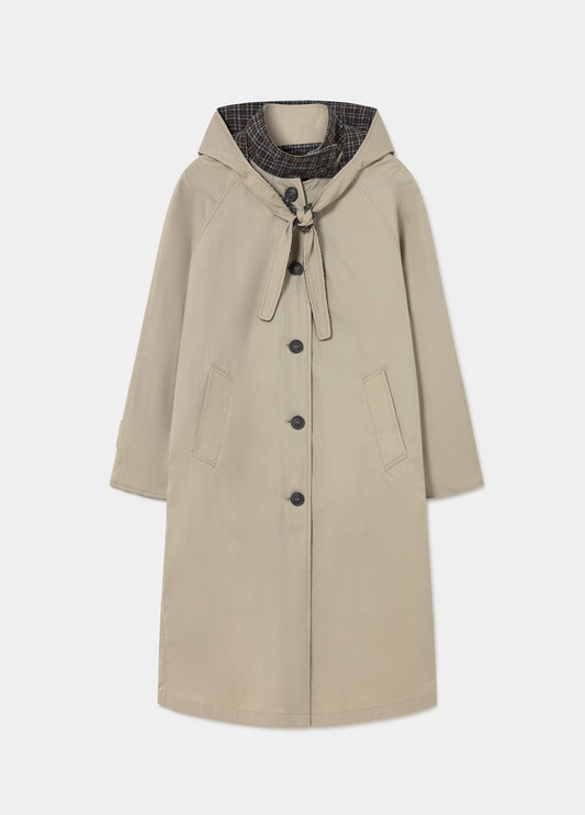 Gabardina larga capucha