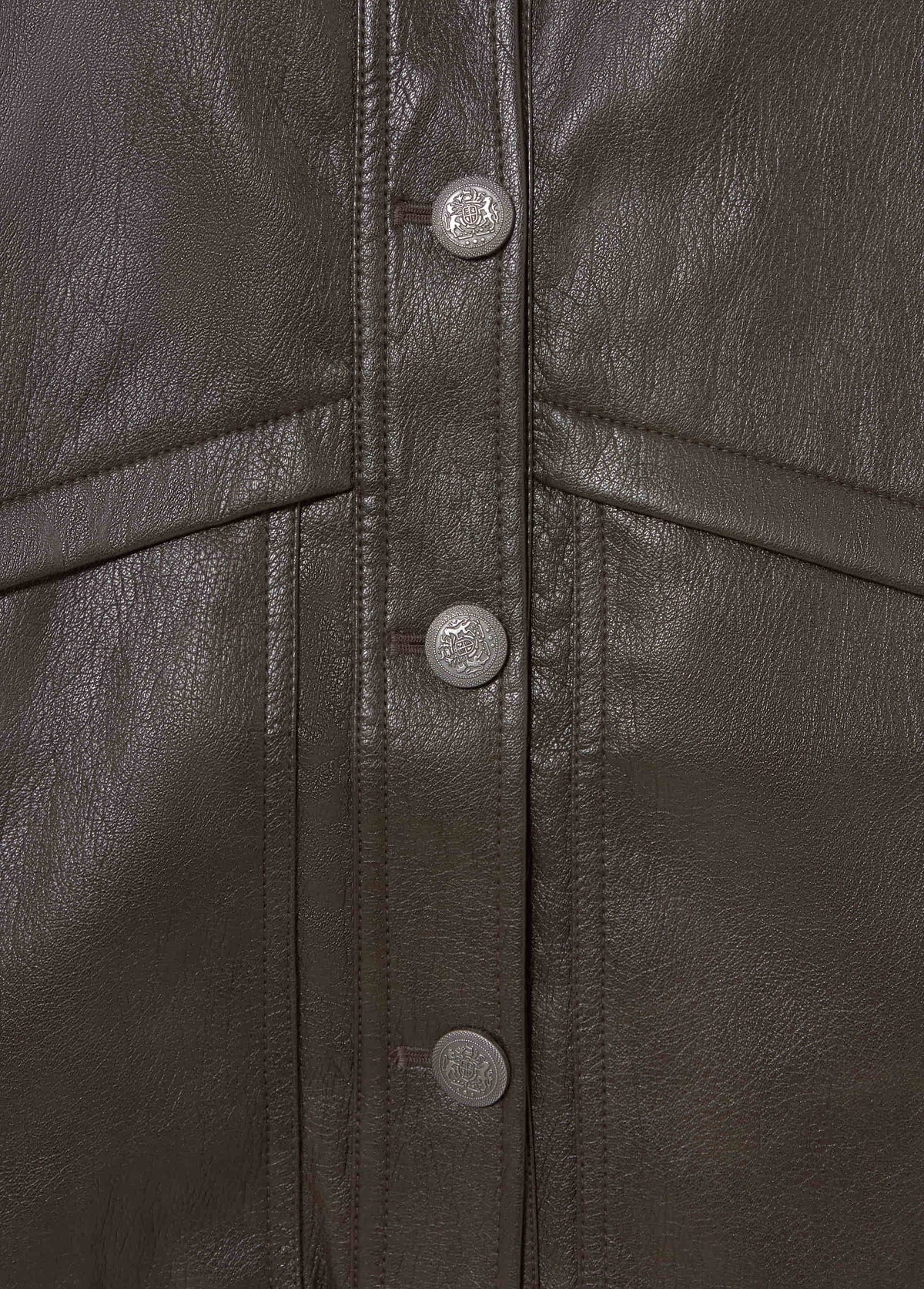 Chaqueta bomber efecto piel botones