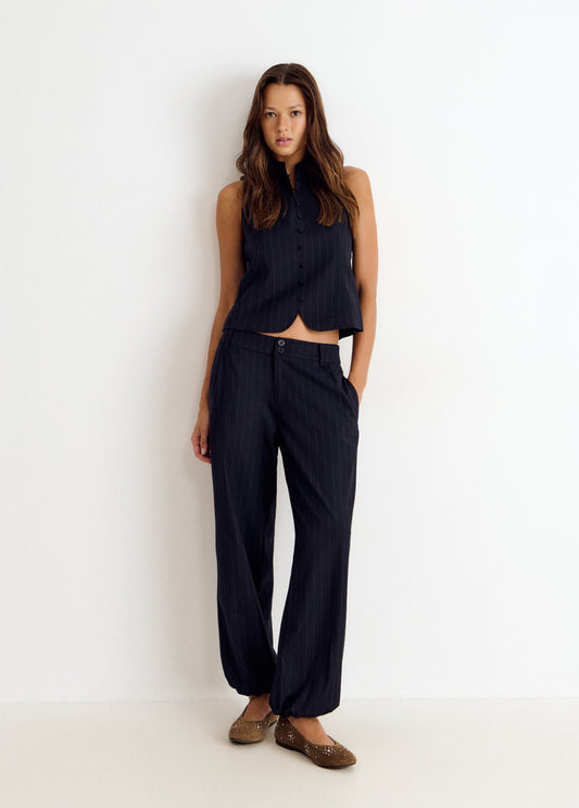Pantalon bombacho raya diplomatica