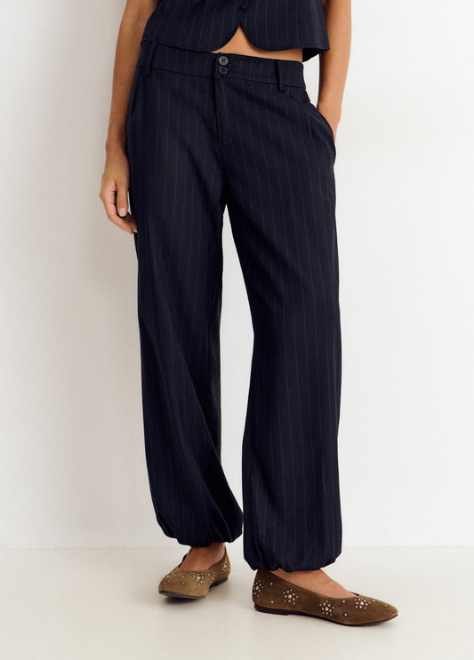 Pantalon bombacho raya diplomatica