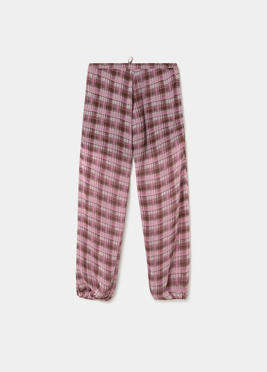 Pantalón largo bombacho cuadros