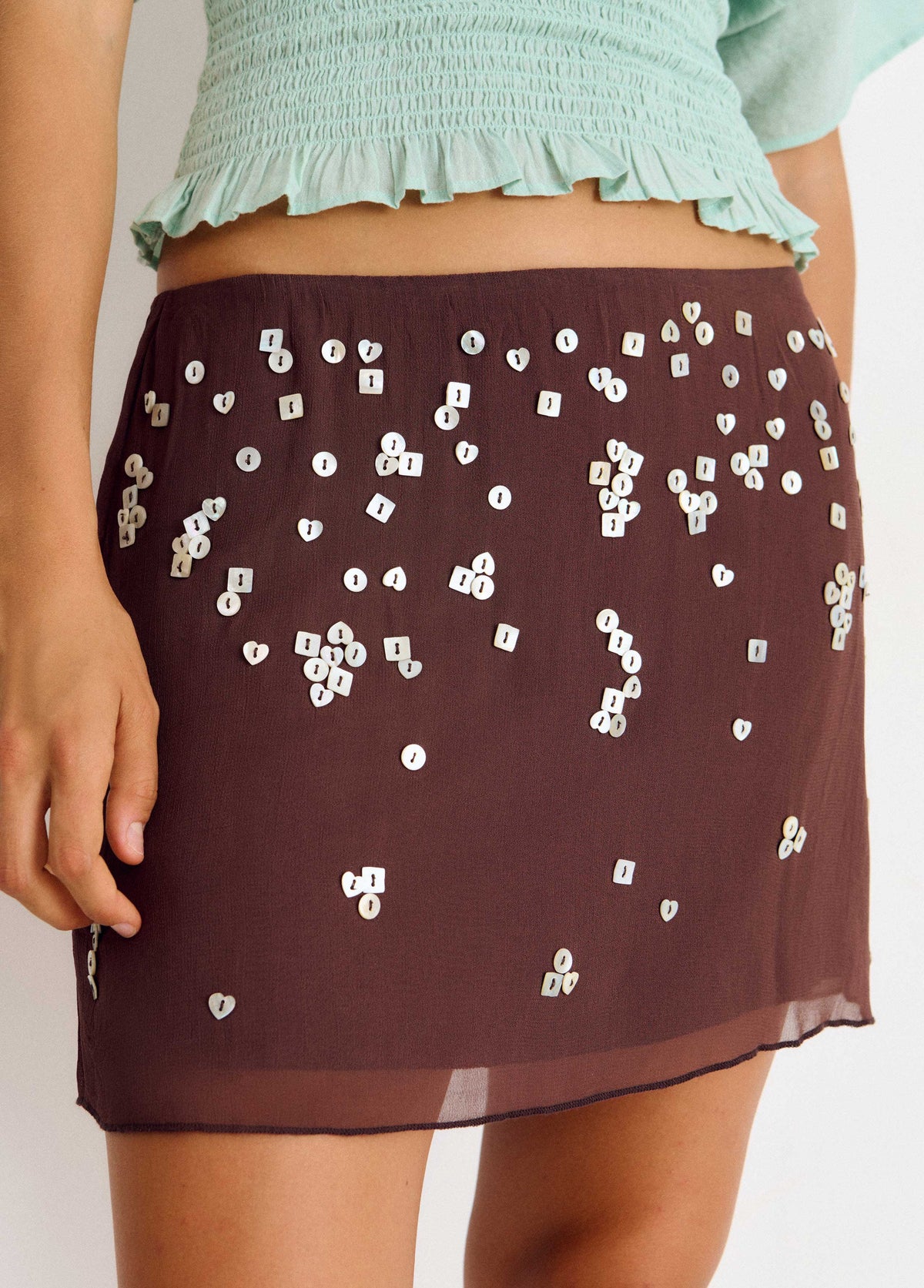 Falda corta lentejuelas