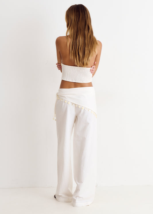 Pantalón pareo detalle concha