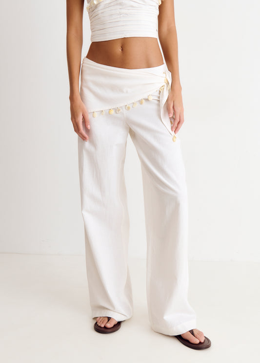 Pantalón pareo detalle concha