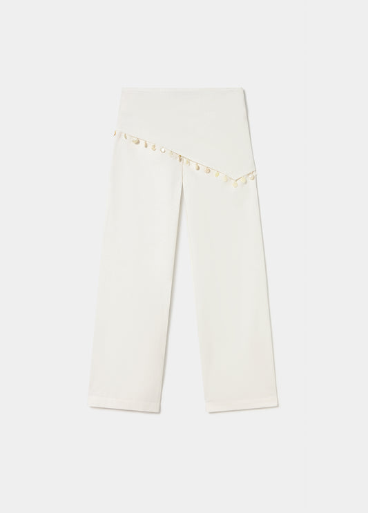 Pantalón pareo detalle concha