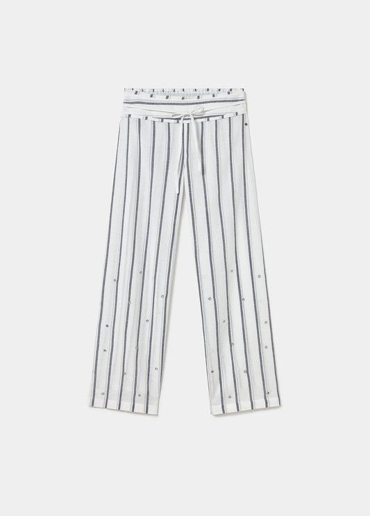 Pantalón largo rayas lurex