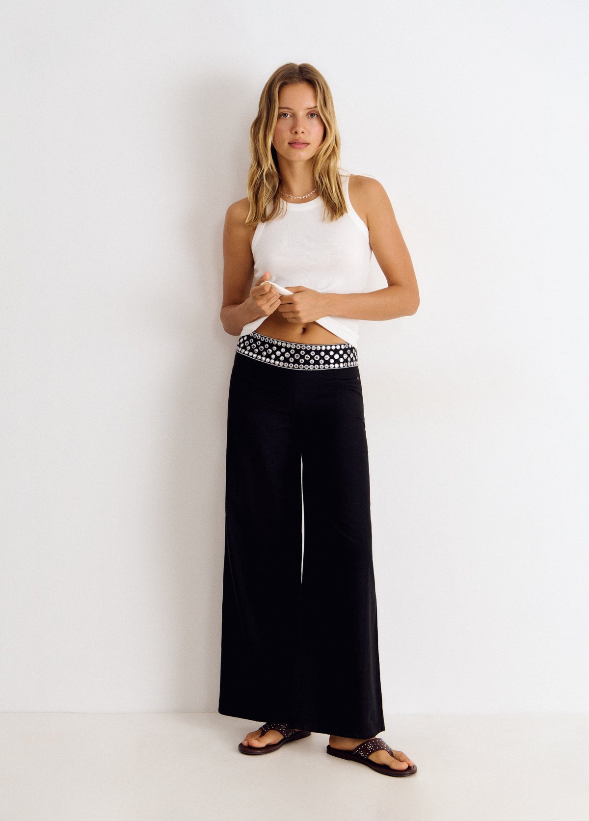 Pantalón largo cintura espejos