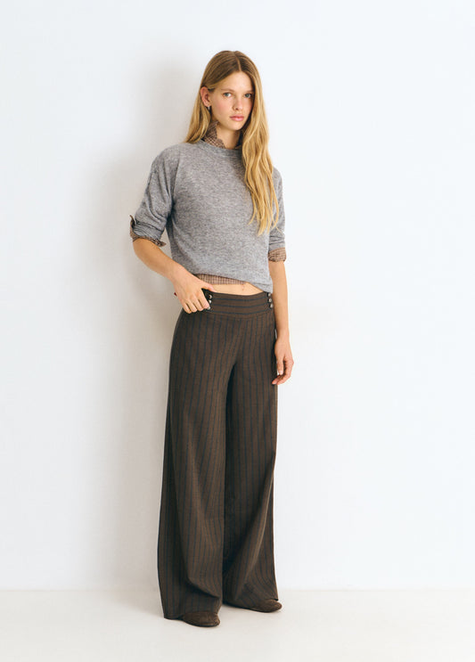 Pantalón cinturilla ancha rayas