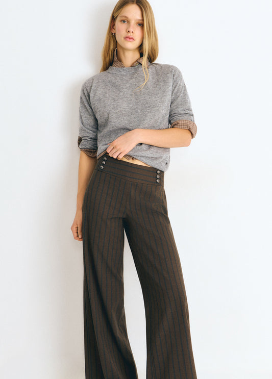 Pantalón cinturilla ancha rayas