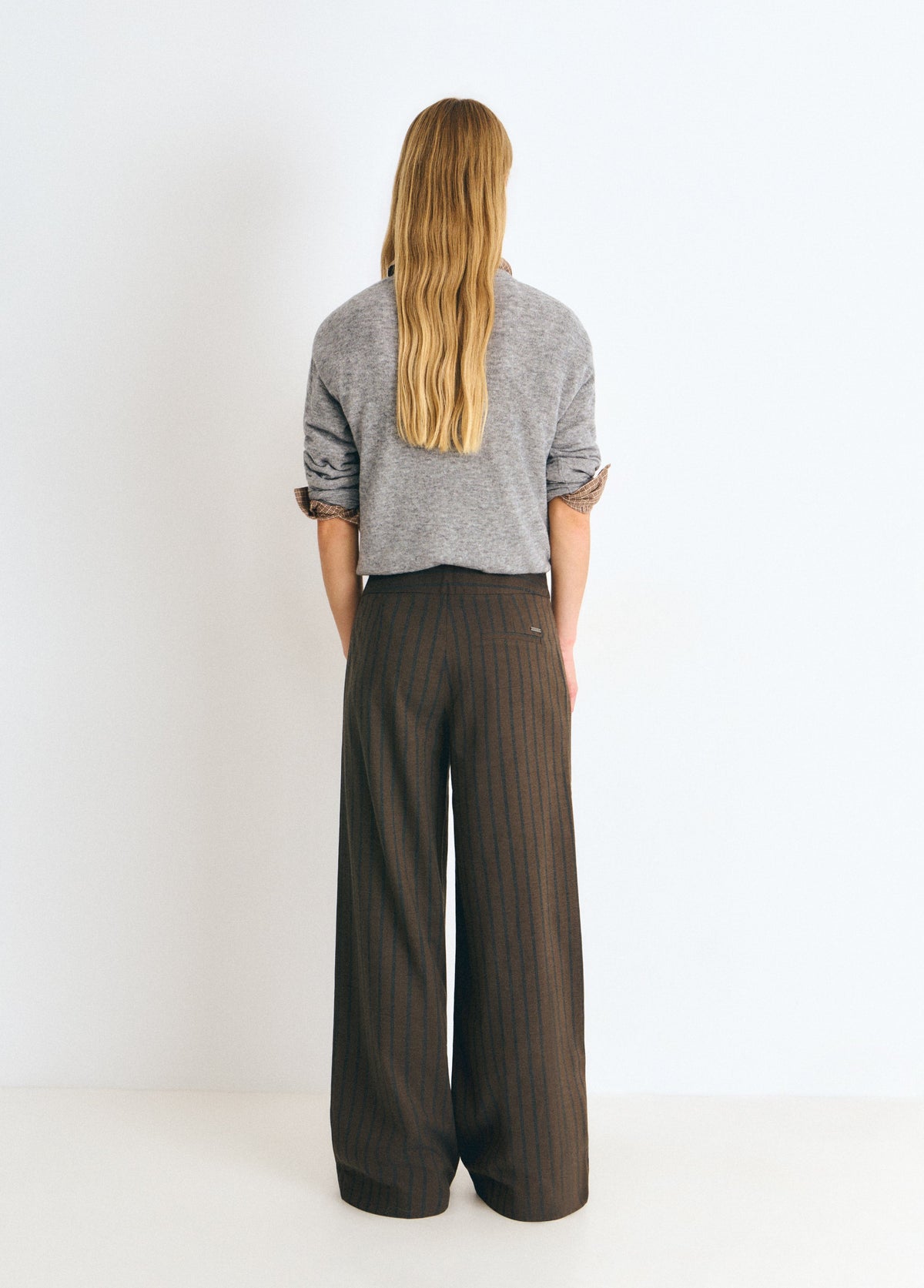 Pantalón cinturilla ancha rayas