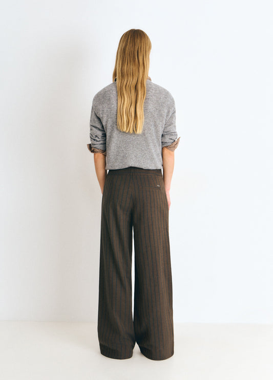 Pantalón cinturilla ancha rayas
