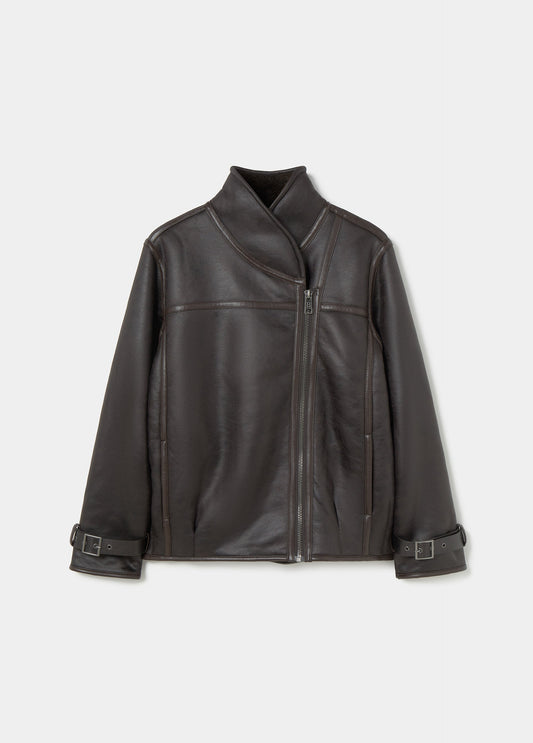 Cazadora biker doblefaz efecto piel